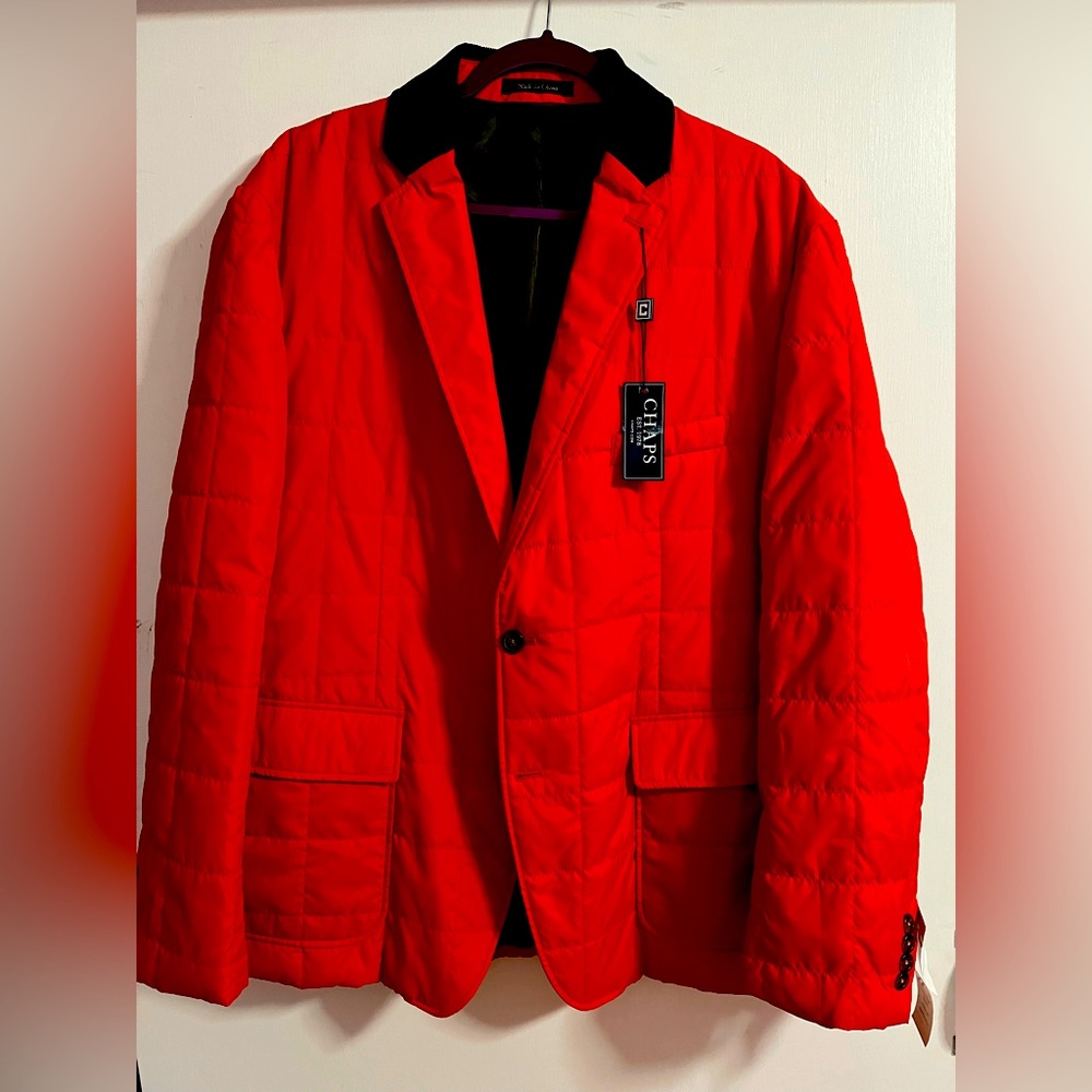 CHAPS NEW Red Blazer Jacket 48R.